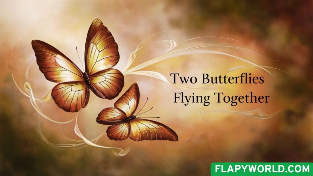 Two Butterflies Flying Together