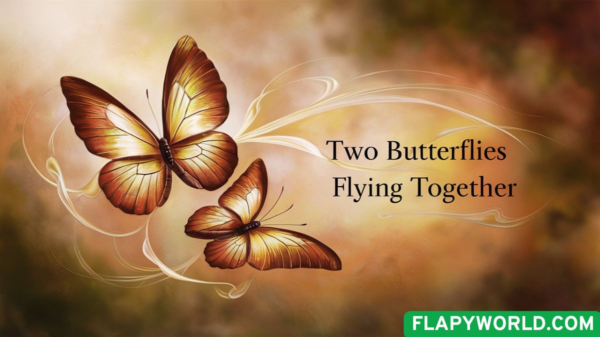 Two Butterflies Flying Together