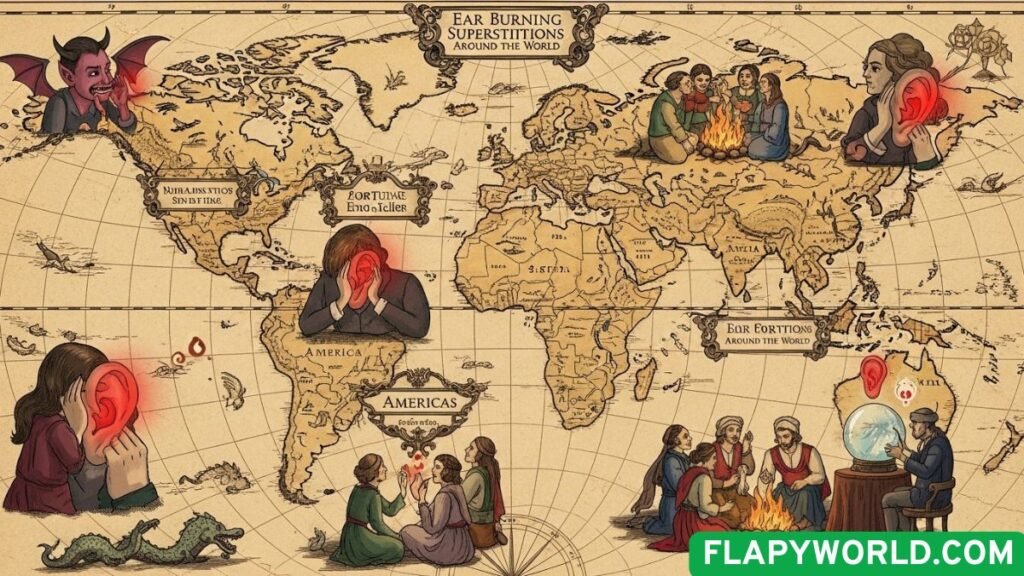 cultural beliefs and superstitions about burning ears