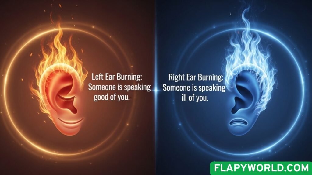 difference between right and left ear burning spiritual meaning
